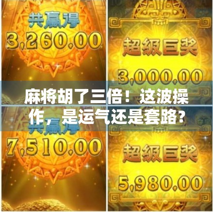 麻将胡了三倍！这波操作，是运气还是套路？