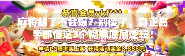 麻将胡了不会爆？别傻了，真正高手都懂这3个稳赢底层逻辑！