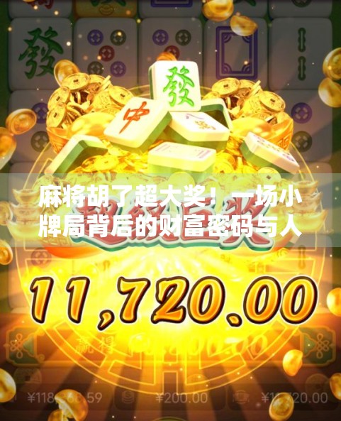 麻将胡了超大奖！一场小牌局背后的财富密码与人性博弈