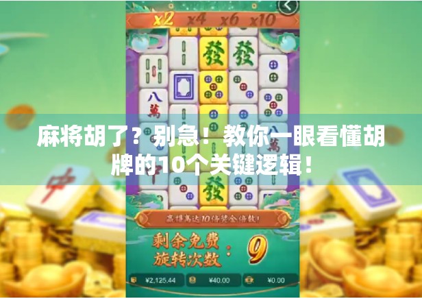 麻将胡了？别急！教你一眼看懂胡牌的10个关键逻辑！