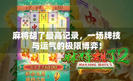 麻将胡了最高记录，一场牌技与运气的极限博弈！